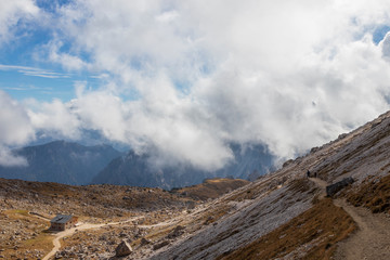 clouds over mountains