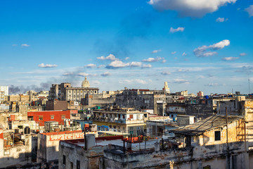 View from a rooftop terrace over the Center of Havana in Cuba