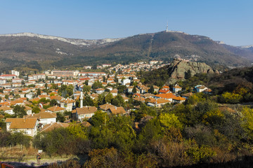 Fototapeta premium Sunset view of town of Belogradchik from Fortress, Bulgaria