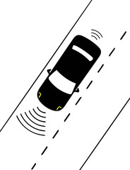 Self driving autonomous car on the road