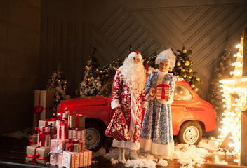 Santa Claus and Snow Maiden for the New Year