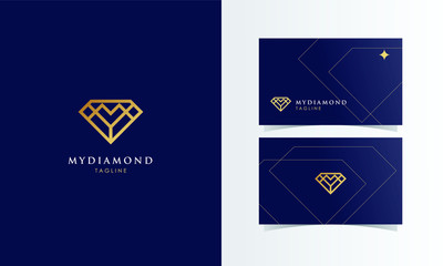 My diamond logotype vector with business card template design for branding identity - obrazy, fototapety, plakaty
