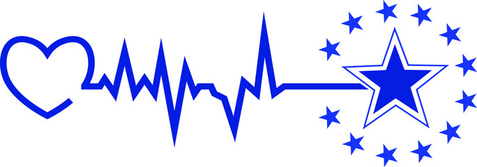 Dallas Cowboys Football Heartbeat Eps 10 Texas Star Vector