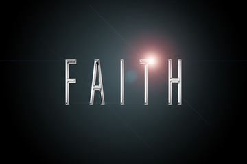 first name Faith in chrome on dark background with flashes