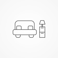 Bed vector icon sign symbol