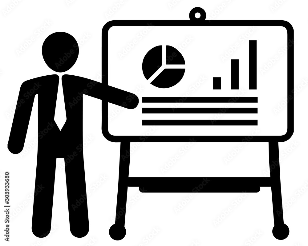 Wall mural business interactive whiteboard icon