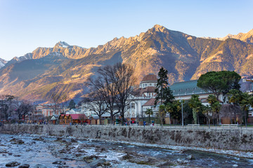 Fototapeta premium Merano Christmas market in the late afternoon, Trentino Alto Adige