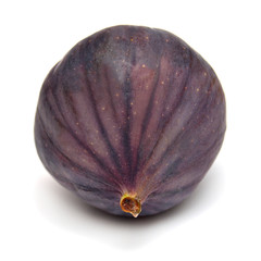 Figs fresh juicy. One whole fruit isolated on a white background. Food photo. Top view, flat lay