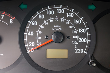 dashboard with instruments speedometer in the car