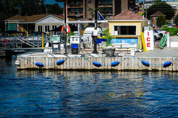 Fototapeta na wymiar Waterfront Marina fuel station