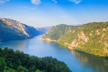 Obraz na płótnie Canvas Danube river summer landscape