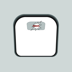 Scales. Humorous picture. Vector. Can be used in illustrations on the topic of diet, weight control.