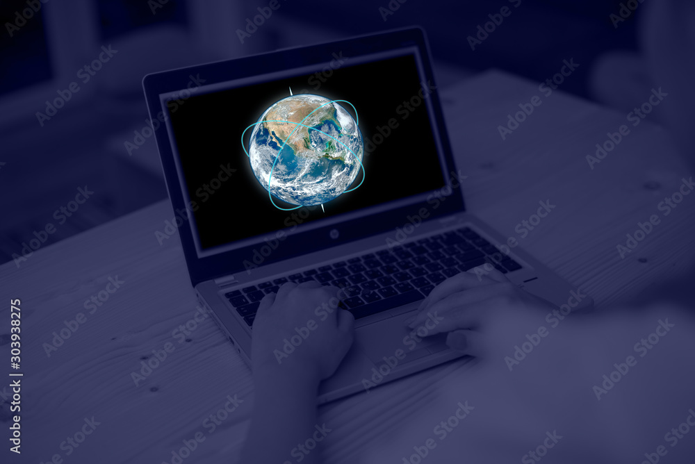 Poster picture photo system network scheme modern technology smart device. elements of this image furnished
