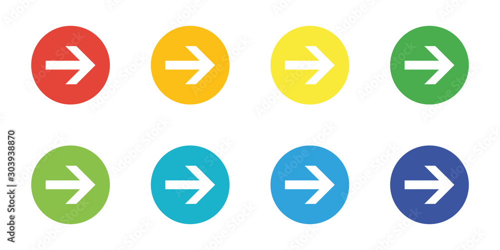 Poster arrow sign icon isolated on white background. simple circle shape. download icon vector. collection 