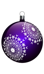 Christmas vector violet ball with snowflake