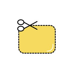 scissor cutting coupon commercial icon