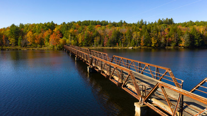 Pedestrian Bridge Lake Crossing Adirondack State Park New York