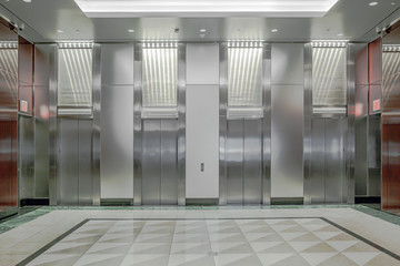 elevator doors in the business center