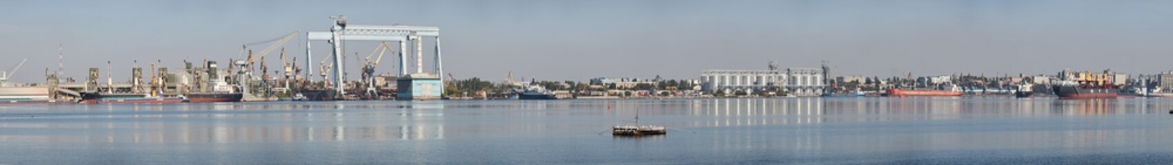 Nikolaev, Ukraine - September 30, 2016: Industrial areas of the shipbuilding yard.