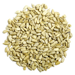 Seeds without husk on a white background