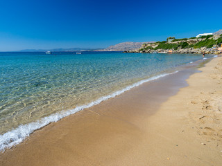 Fototapeta na wymiar Pefkos Beach or Pefki Rhodes Greece