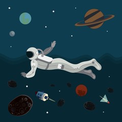 Obraz na płótnie Canvas Astronaut in space illustration vector