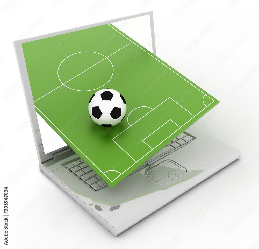 Wall mural football and soccer business, 3d rendering