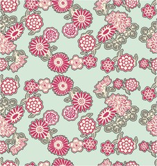 Fototapeta na wymiar Seamless floral pattern. Background in small flowers for textiles, fabrics, cotton fabric, covers, wallpaper, print, gift wrapping, postcard, scrapbooking. - Vector