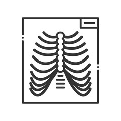 Thorax x-ray screening line color icon. Medical examination. Sign for web page, mobile app, button, logo. Vector isolated button. Editable stroke.