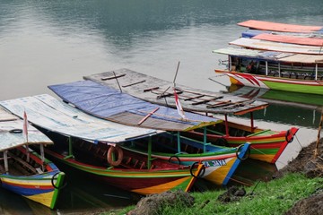 Fototapeta na wymiar colorful fishing boats