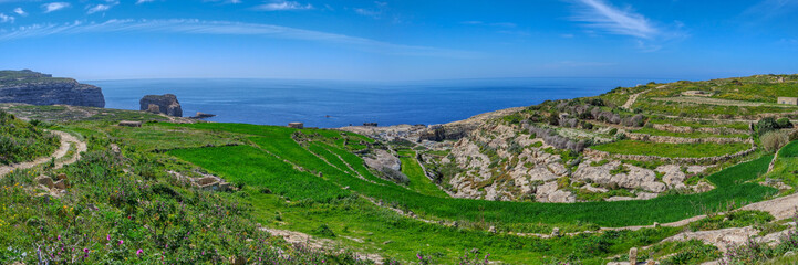 Fototapeta na wymiar Panorama of San Lawrenz, Gozo Island, Malta
