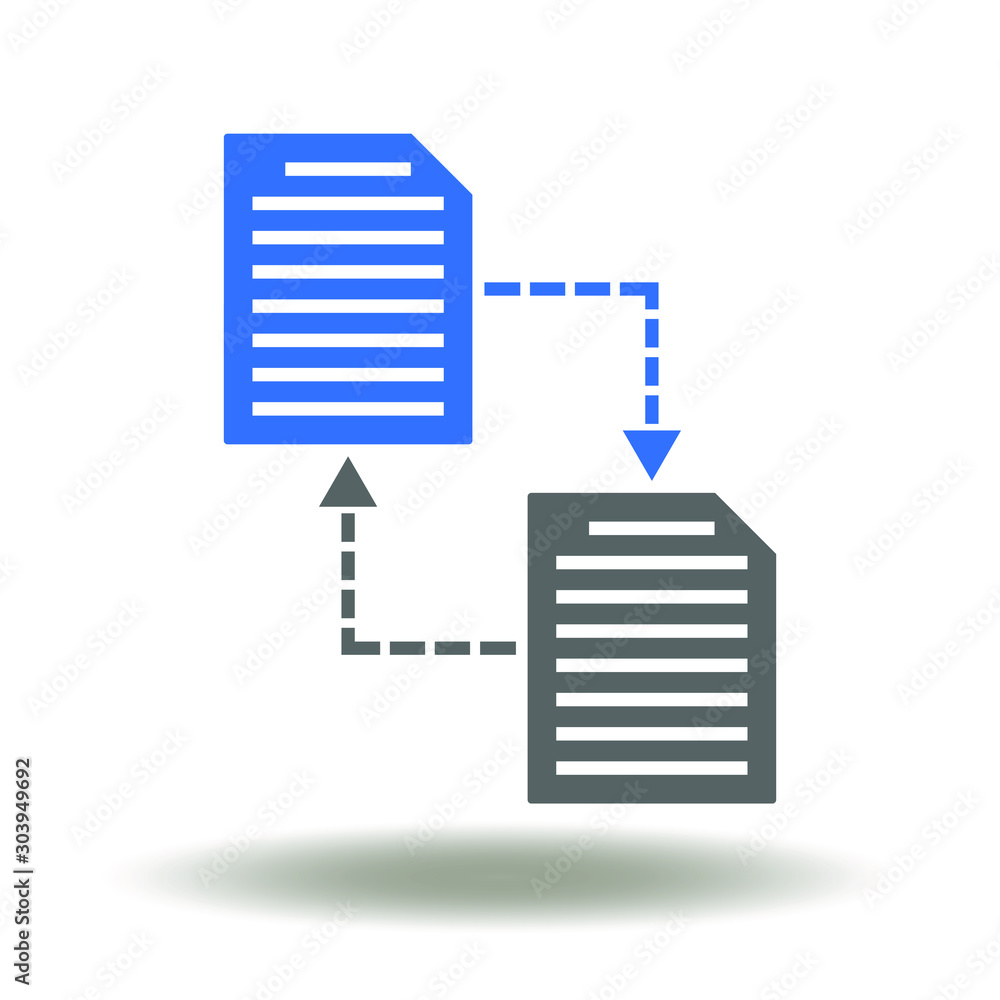 Poster data exchange logo. document files network transfer icon vector.