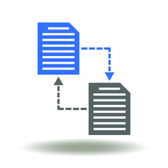 Data Exchange Logo. Document files network transfer icon vector.