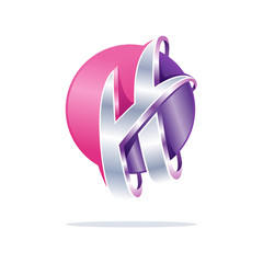 Fototapeta premium Creative abstract letter H digital sphere technology vector logo design template element