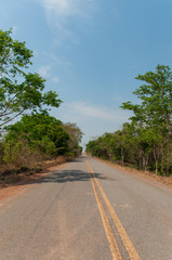 Fototapeta na wymiar state road in rural central brazil