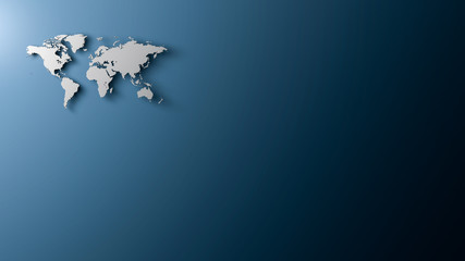 World map on blue background 