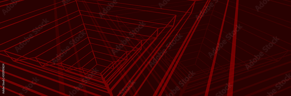 Poster abstract background, light red futuristic architecture concept geometrical lines, creating space sub