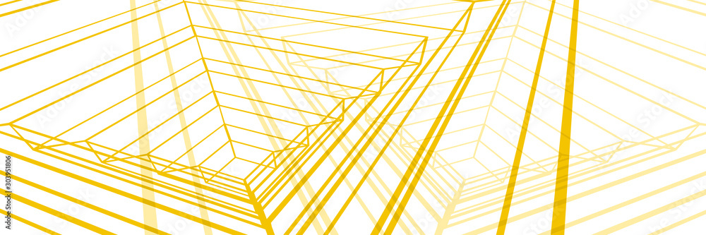 Poster abstract background, light yellow futuristic architecture concept geometrical lines, creating space 