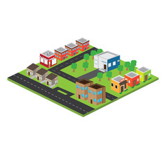 Isolated 3D megalopolis. Skyline of a 3d city - Vector