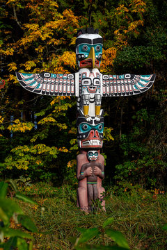 Totem poles in Stanley Park, Vancouver
