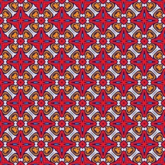 Seamless Abstract Pattern Arabesque Geometric Traditional Background. Oriental, Portugal, Portuguese Floral Damask for Rug, Tile, Textile, Digital Paper, Fabric Texture. 