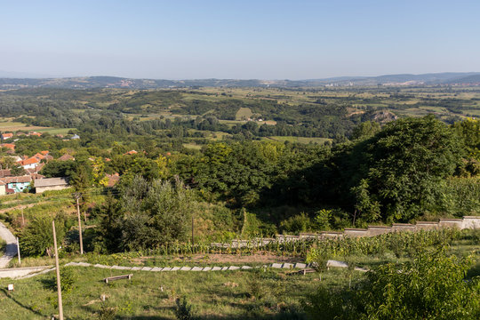 Panorama from Monastery to village of Lesje, Serbia