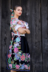 Fototapeta premium Slovak folklore. Slovak girl.