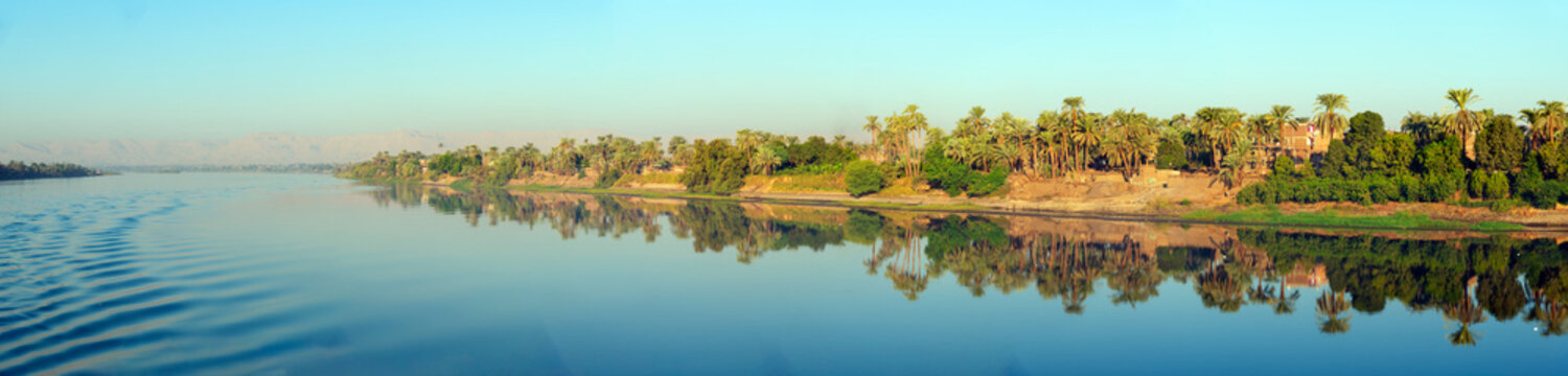 Nile River Bank Panorama
