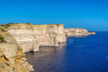 View over Sanap cliffs on Gozo, Malta