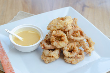 calamari a la romana in salsa only - spanish cuisine