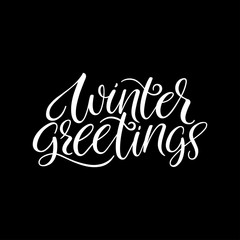 Winter greetings calligraphy