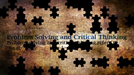 Problem solving and critical thinking puzzle concept