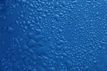 water drops on blue background