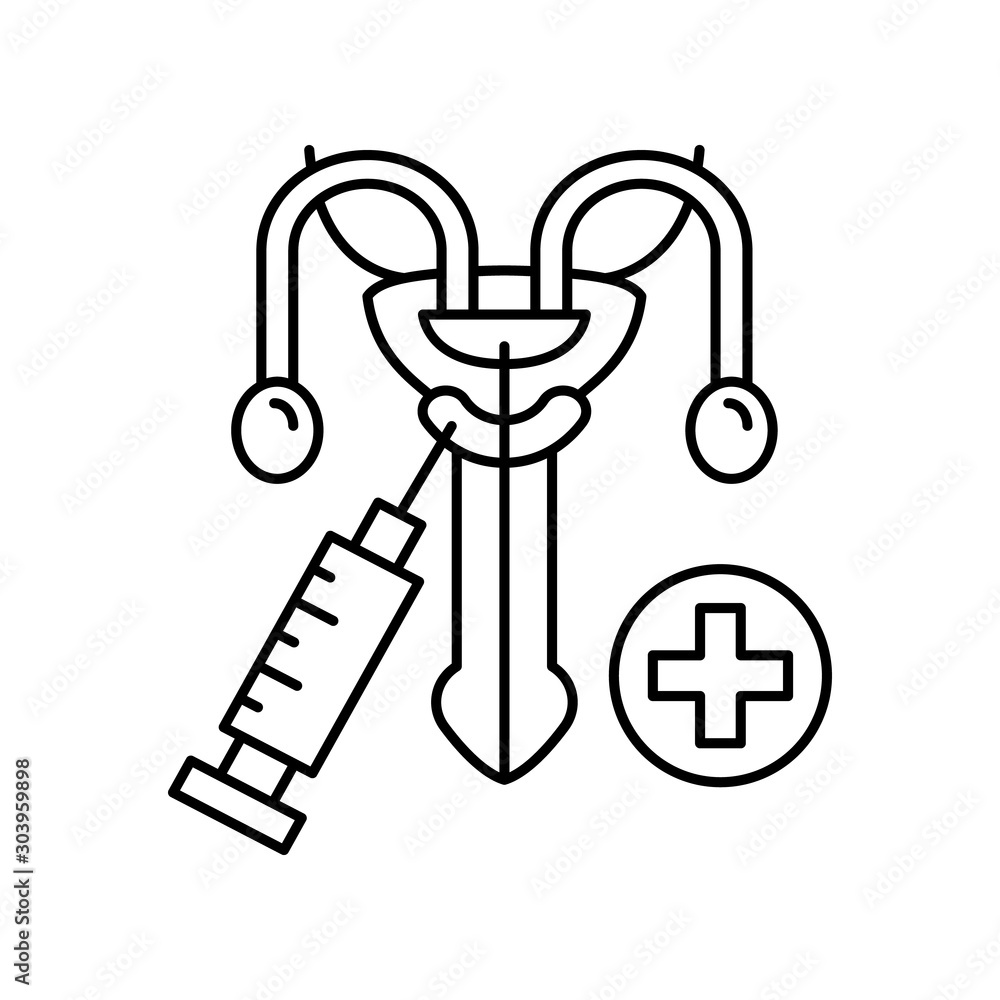Aufkleber biopsy urethra injection icon. simple line, outline vector of urology icons for ui and ux, website o
